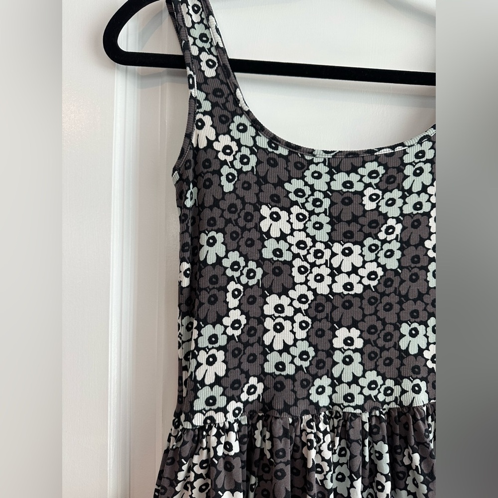 Anthropologie Black and White Floral Midi Dress - Picture 4 of 10